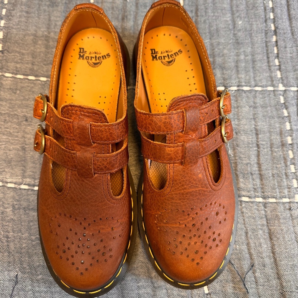 Dr. Martens Mary Janes, Oiled Brown leather, size 39